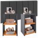 Kit Quarto 2 Mesinhas Bella Prateleira Criado Retrô Cinza/Cinamomo Cabeceira Estofada Júlia Cinza Suede 1,40 Cama Box Casal - RPM
