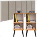 Kit Quarto 2 Mesinhas Charme Off White/Cinamomo Nicho Prateleira Cabeceira Suspensa Julia Bege Suede 1,40 Cama Casal Box - Lojas RPM