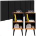 Kit Quarto 2 Mesinhas Charme Preto/Cinamomo Nicho Prateleira Cabeceira Suspensa Julia Preto Suede 1,40 Cama Casal Box - Lojas RPM
