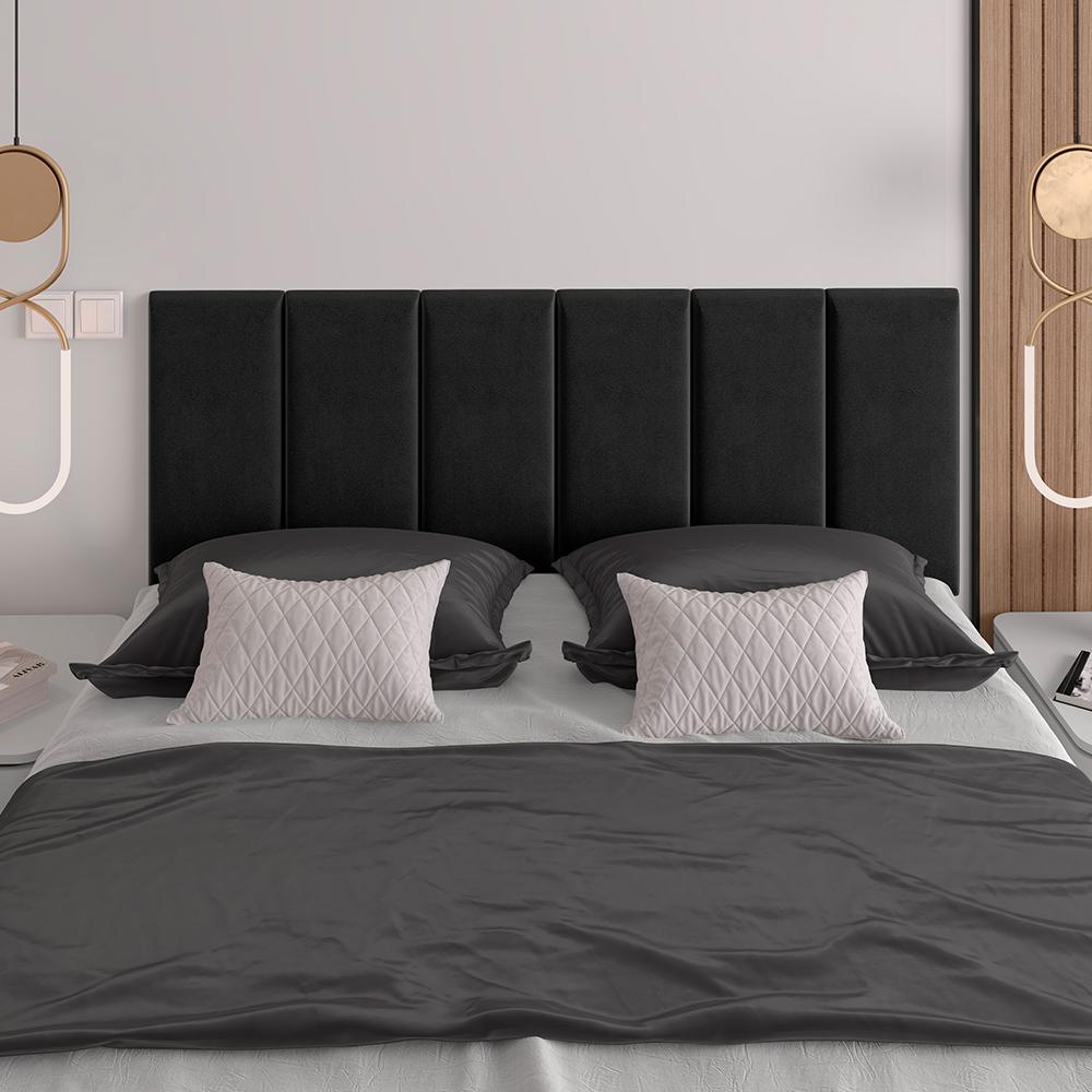 Kit Quarto 2 Mesinhas Charme Preto/Cinamomo Nicho Prateleira Cabeceira Suspensa Julia Preto Suede 1,40 Cama Casal Box - Lojas RPM
