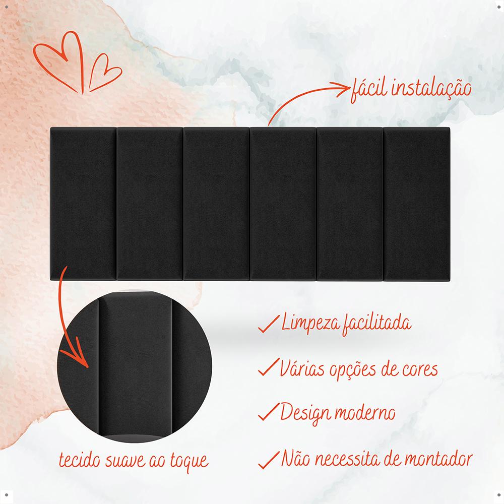 Kit Quarto 2 Mesinhas Charme Preto/Cinamomo Nicho Prateleira Cabeceira Suspensa Julia Preto Suede 1,40 Cama Casal Box - Lojas RPM