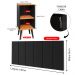 Kit Quarto 2 Mesinhas Charme Preto/Cinamomo Nicho Prateleira Cabeceira Suspensa Julia Preto Suede 1,40 Cama Casal Box - Lojas RPM