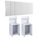 Kit Quarto 2 Mesinhas Lateral Fantasy Branco Prateleira Nicho Cabeceira Luana Suspensa Cama Box Casal 1,40 Corino - Lojas RPM