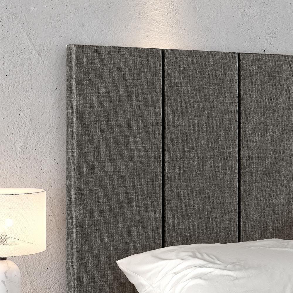 Kit Quarto 2 Mesinhas Mesa Lateral Cama Penteadeira Suspensa Camarim Cinza/Cinamomo Cabeceira King Size 1,95 Estofada Linho - Lojas RPM