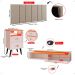 Kit Quarto 2 Mesinhas Mesa Lateral Cama Penteadeira Suspensa Camarim Off White/Cinamomo Cabeceira King Size 1,95 Estofada Bege Linho - Lojas RPM