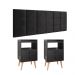 Kit Quarto Cabeceira Cama Casal Box Queen 1,60 Bia e 2 Mesinhas Decorativas Dream Preto - Lojas RPM