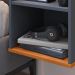 Kit Quarto Casal 2 Mesas Cabeceira Suspensa Madri Divisória Superior Cinza/Cinamomo Painel Estofado Parise Cama Box Queen 1,60 Suede - Lojas RPM