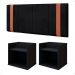 Kit Quarto Casal 2 Mesas Cabeceira Suspensa Madri Divisória Superior Preto Painel Estofado Parise Cama Box Queen Size 1,60 Suede - Lojas RPM