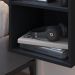 Kit Quarto Casal 2 Mesas Cabeceira Suspensa Madri Divisória Superior Preto Painel Estofado Parise Cama Box Queen Size 1,60 Suede - Lojas RPM
