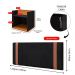 Kit Quarto Casal 2 Mesas Cabeceira Suspensa Madri Divisória Superior Preto/Cinamomo Painel Estofado Parise Cama Box Queen 1,60 Suede - Lojas RPM
