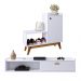 Kit Quarto Sapateira Shoes Banquinho Pés Madeira Rack Suspenso Home Decor Sala Decoração Casa Branco - RPM Móveis