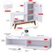 Kit Quarto Sapateira Shoes Banquinho Pés Madeira Rack Suspenso Home Decor Sala Decoração Casa Branco - RPM Móveis