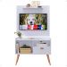 Kit Sala Estar Completa Painel Tv 32 Polegadas Prateleira Suspensa Rack Retrô 1 Porta Puxador Concha Branco - Lojas RPM