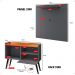 Kit Sala Estar Completa Painel Tv 32 Polegadas Prateleira Suspensa Rack Retrô 1 Porta Puxador Concha Cinza/Cinamomo - Lojas RPM
