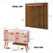 Kit Sala Estar Completa Painel Tv 32 Polegadas Prateleira Suspensa Rack Retrô 1 Porta Puxador Concha Ripado/Off White - Lojas RPM