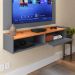 Kit Sala Estar Completa Rack Suspenso Home Classic Painel Star Tv 32 Polegadas Cinza/Cinamomo - Lojas RPM