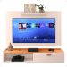 Kit Sala Estar Completa Rack Suspenso Home Classic Painel Star Tv 32 Polegadas Off White/Cinamomo - Lojas RPM