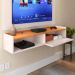Kit Sala Estar Completa Rack Suspenso Home Classic Painel Star Tv 32 Polegadas Off White/Cinamomo - Lojas RPM
