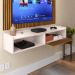 Kit Sala Estar Completa Rack Suspenso Home Classic Painel Star Tv 32 Polegadas Off White/Ripado - Lojas RPM