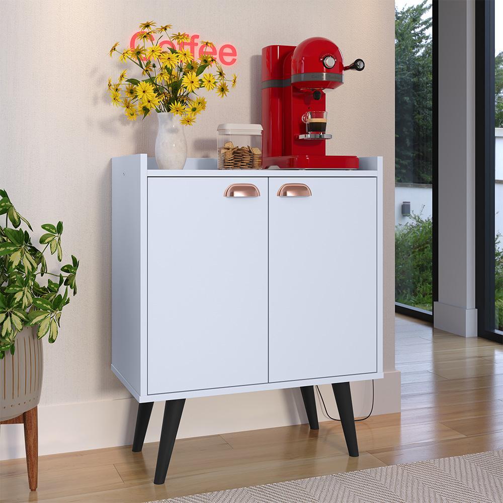 Kit Sala Jantar Cozinha Aparador Baden Adega Nicho Buffet Linea 2 Portas Puxador Concha Cantinho Café Branco - Lojas RPM