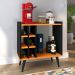 Kit Sala Jantar Cozinha Aparador Baden Adega Nicho Buffet Linea 2 Portas Puxador Concha Cantinho Café Preto/Cinamomo - Lojas RPM