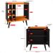 Kit Sala Jantar Cozinha Aparador Baden Adega Nicho Buffet Linea 2 Portas Puxador Concha Cantinho Café Preto/Cinamomo - Lojas RPM