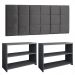 Kit Sapateira Compacta Assento Banquinho Quarto Cinza Cabeceira Cama Box King Size 1,95 Suede - Lojas RPM