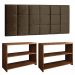 Kit Sapateira Compacta Assento Banquinho Quarto Freijó Cabeceira Cama Box King Size 1,95 Marrom Suede - Lojas RPM