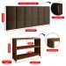 Kit Sapateira Compacta Assento Banquinho Quarto Freijó Cabeceira Cama Box King Size 1,95 Marrom Suede - Lojas RPM