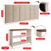 Kit Sapateira Compacta Assento Banquinho Quarto Off White/Freijó Cabeceira Cama Box King Size 1,95 Areia Suede - Lojas RPM