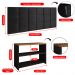Kit Sapateira Compacta Assento Banquinho Quarto Preto/Freijó Cabeceira Cama Box King Size 1,95 Suede - Lojas RPM