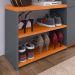 Kit Sapateira Milano Closet Prateleira Organizadora Calçados Banquinho Hall Entrada Gaveta Basculante Cinza/Cinamomo - Lojas RPM