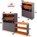 Kit Sapateira Milano Closet Prateleira Organizadora Calçados Banquinho Hall Entrada Gaveta Basculante Cinza/Cinamomo - Lojas RPM