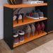 Kit Sapateira Milano Closet Prateleira Organizadora Calçados Banquinho Hall Entrada Gaveta Basculante Preto/Cinamomo - Lojas RPM
