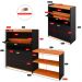 Kit Sapateira Milano Closet Prateleira Organizadora Calçados Banquinho Hall Entrada Gaveta Basculante Preto/Cinamomo - Lojas RPM