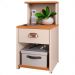 Mesa Cabeceira Cléo Off White/Cinamomo 1 Gaveta Organizadora Puxador Concha Nicho Prateleira Suspensa Decoração Lateral Cama - Lojas RPM