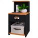 Mesa Cabeceira Cléo Preto/Cinamomo 1 Gaveta Organizadora Puxador Concha Nicho Prateleira Suspensa Decoração Lateral Cama - Lojas RPM