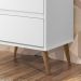Mesa Cabeceira Lotus 2 Gavetas Nicho Porta Objetos Pés Palito Madeira Decoração Quarto Branco - Lojas RPM