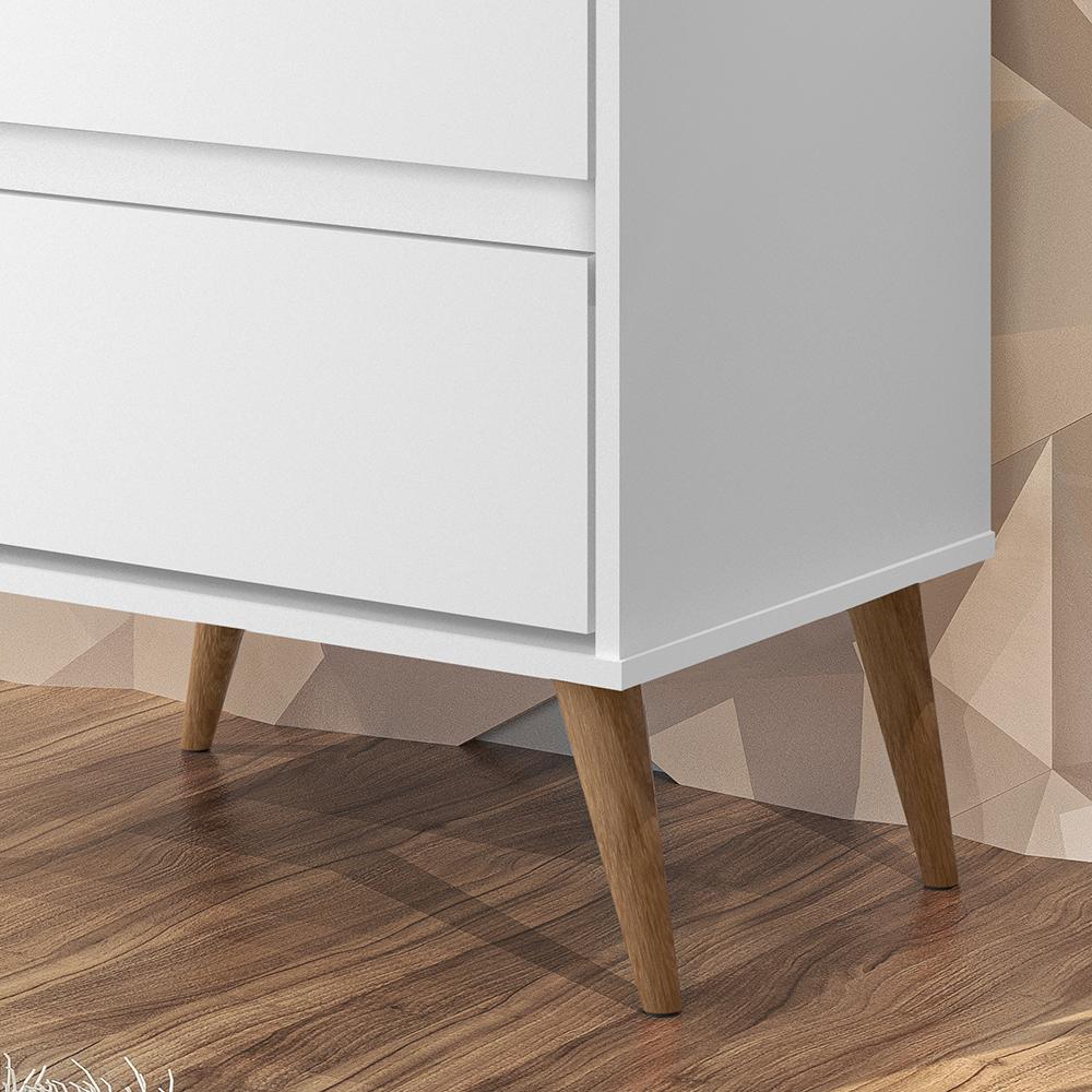 Mesa Cabeceira Lotus 2 Gavetas Nicho Porta Objetos Pés Palito Madeira Decoração Quarto Branco - Lojas RPM