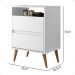 Mesa Cabeceira Lotus 2 Gavetas Nicho Porta Objetos Pés Palito Madeira Decoração Quarto Branco - Lojas RPM