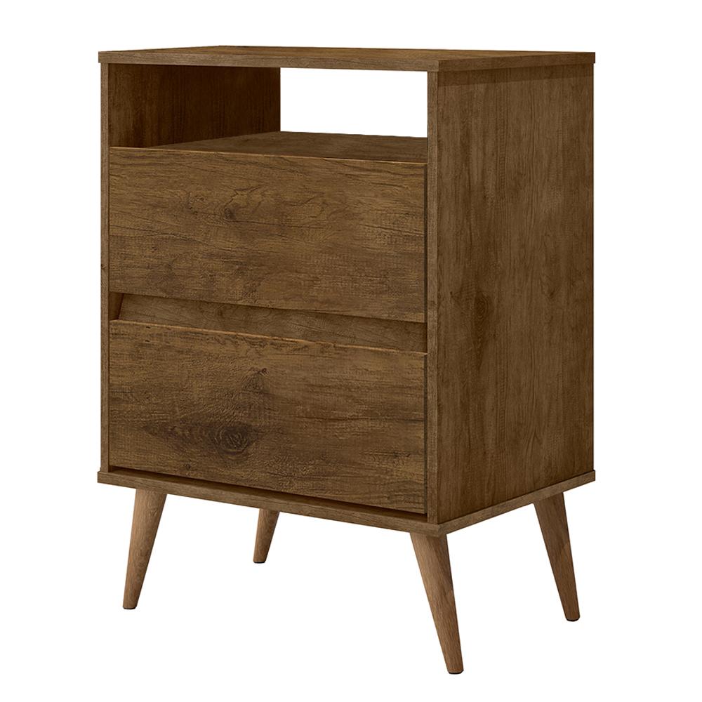 Mesa Cabeceira Lotus 2 Gavetas Nicho Porta Objetos Pés Palito Madeira Decoração Quarto Jequitibá - Lojas RPM