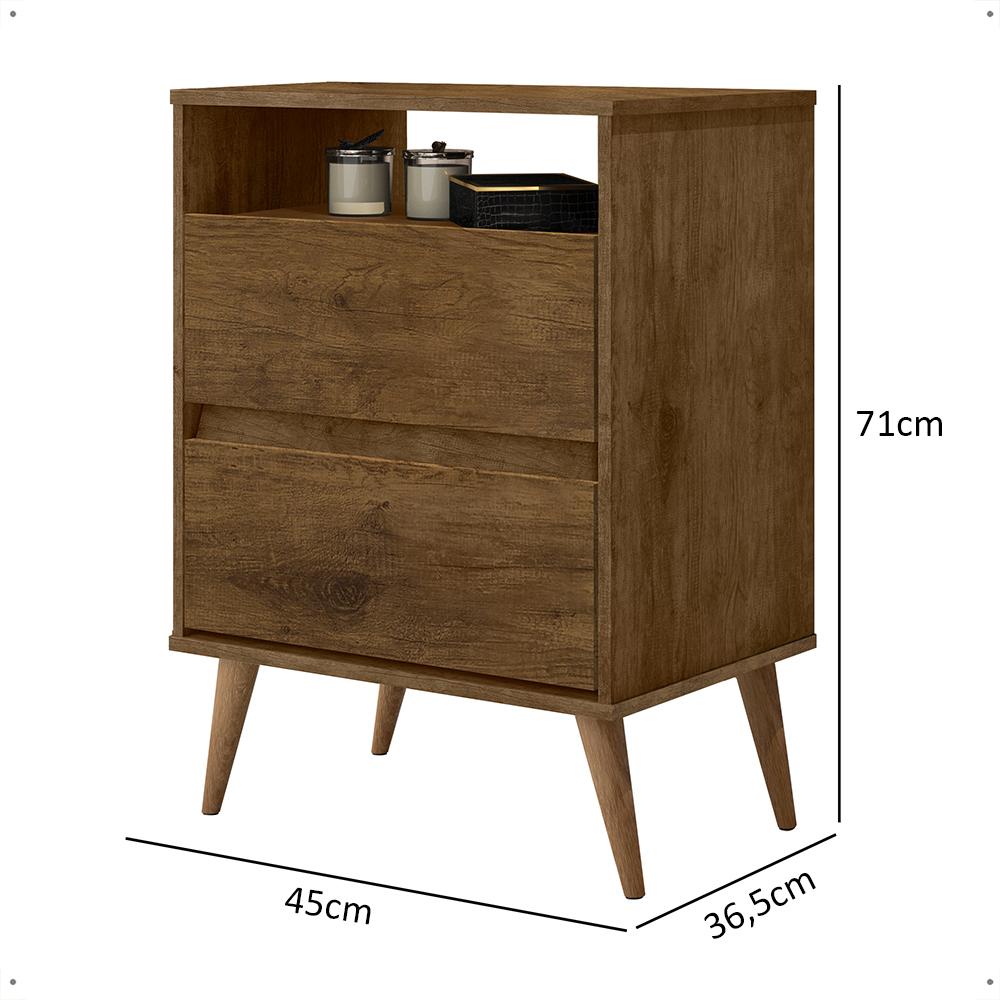 Mesa Cabeceira Lotus 2 Gavetas Nicho Porta Objetos Pés Palito Madeira Decoração Quarto Jequitibá - Lojas RPM