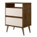 Mesa Cabeceira Lotus 2 Gavetas Nicho Porta Objetos Pés Palito Madeira Decoração Quarto Jequitibá/Off White - Lojas RPM