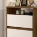 Mesa Cabeceira Lotus 2 Gavetas Nicho Porta Objetos Pés Palito Madeira Decoração Quarto Jequitibá/Off White - Lojas RPM