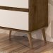 Mesa Cabeceira Lotus 2 Gavetas Nicho Porta Objetos Pés Palito Madeira Decoração Quarto Jequitibá/Off White - Lojas RPM