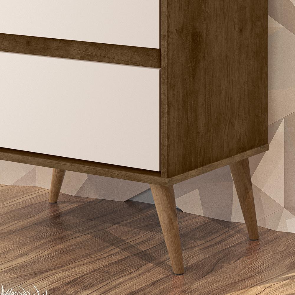 Mesa Cabeceira Lotus 2 Gavetas Nicho Porta Objetos Pés Palito Madeira Decoração Quarto Jequitibá/Off White - Lojas RPM