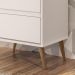Mesa Cabeceira Lotus 2 Gavetas Nicho Porta Objetos Pés Palito Madeira Decoração Quarto Off White - Lojas RPM