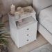 Mesa Cabeceira Luxo New 3 Gavetas Organizadoras Nicho Decorativo Mesinha Quarto Casal Solteiro Branco - Lojas RPM