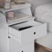 Mesa Cabeceira Luxo New 3 Gavetas Organizadoras Nicho Decorativo Mesinha Quarto Casal Solteiro Branco - Lojas RPM