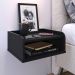Mesa Cabeceira Suspensa Organizadora Lateral Cama Mesinha Up Suporte Nicho Decoração Quarto - Preto- RPM Móveis